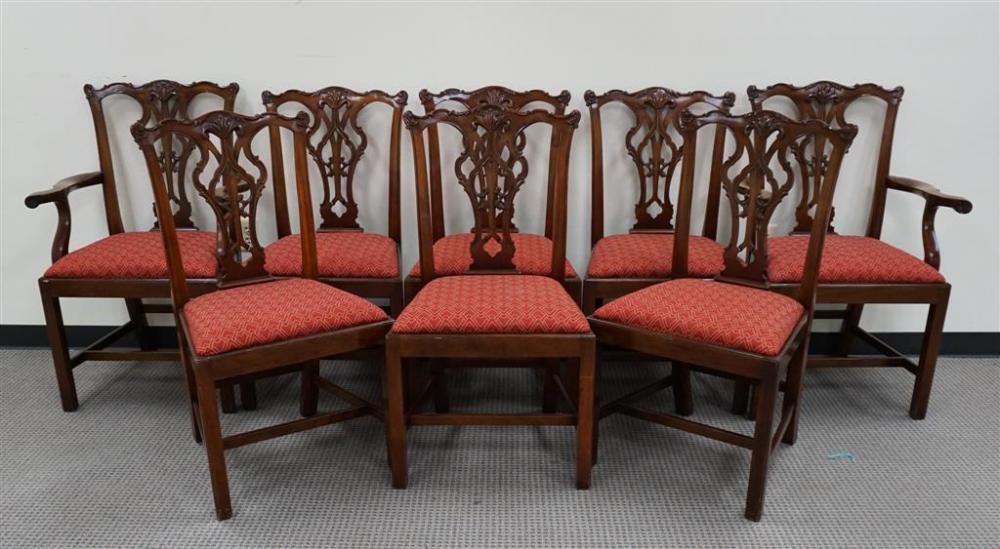 SET OF EIGHT CHIPPENDALE STYLE