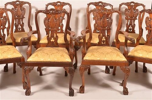 SET OF EIGHT CHIPPENDALE STYLE
