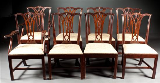 Set of eight Chippendale style