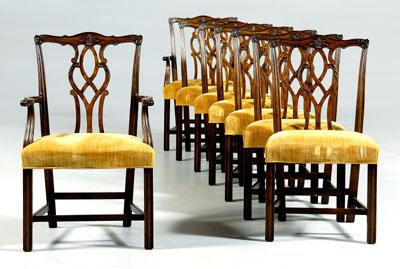 Set of eight Chippendale style