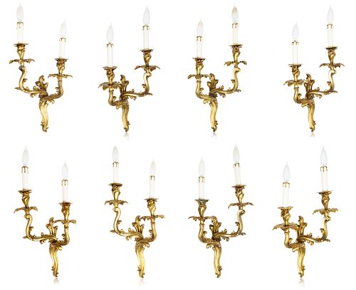 SET OF EIGHT CONTINENTAL ORMOLU