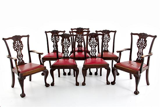 Set of eight English carved