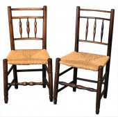 SET OF EIGHT ENGLISH OAK SPIND