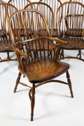 SET OF EIGHT ENGLISH OAK BOW B