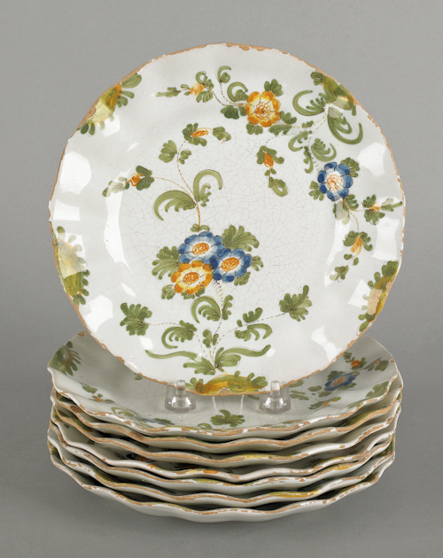Set of eight faience plates 8
