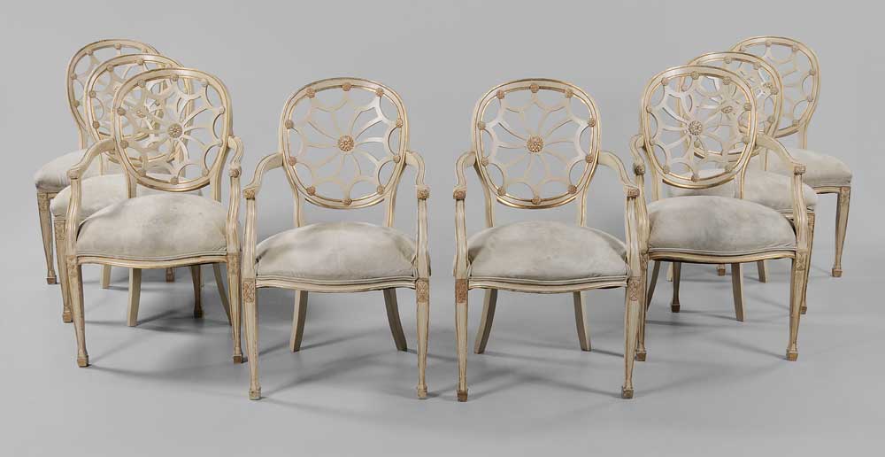 Set of Eight Hepplewhite Style