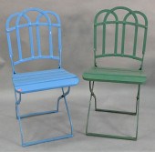 SET OF EIGHT IRON FOLDING CHAI