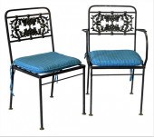 SET OF EIGHT IRON OUTDOOR CHAI