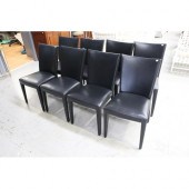 Set of eight Italian leather d