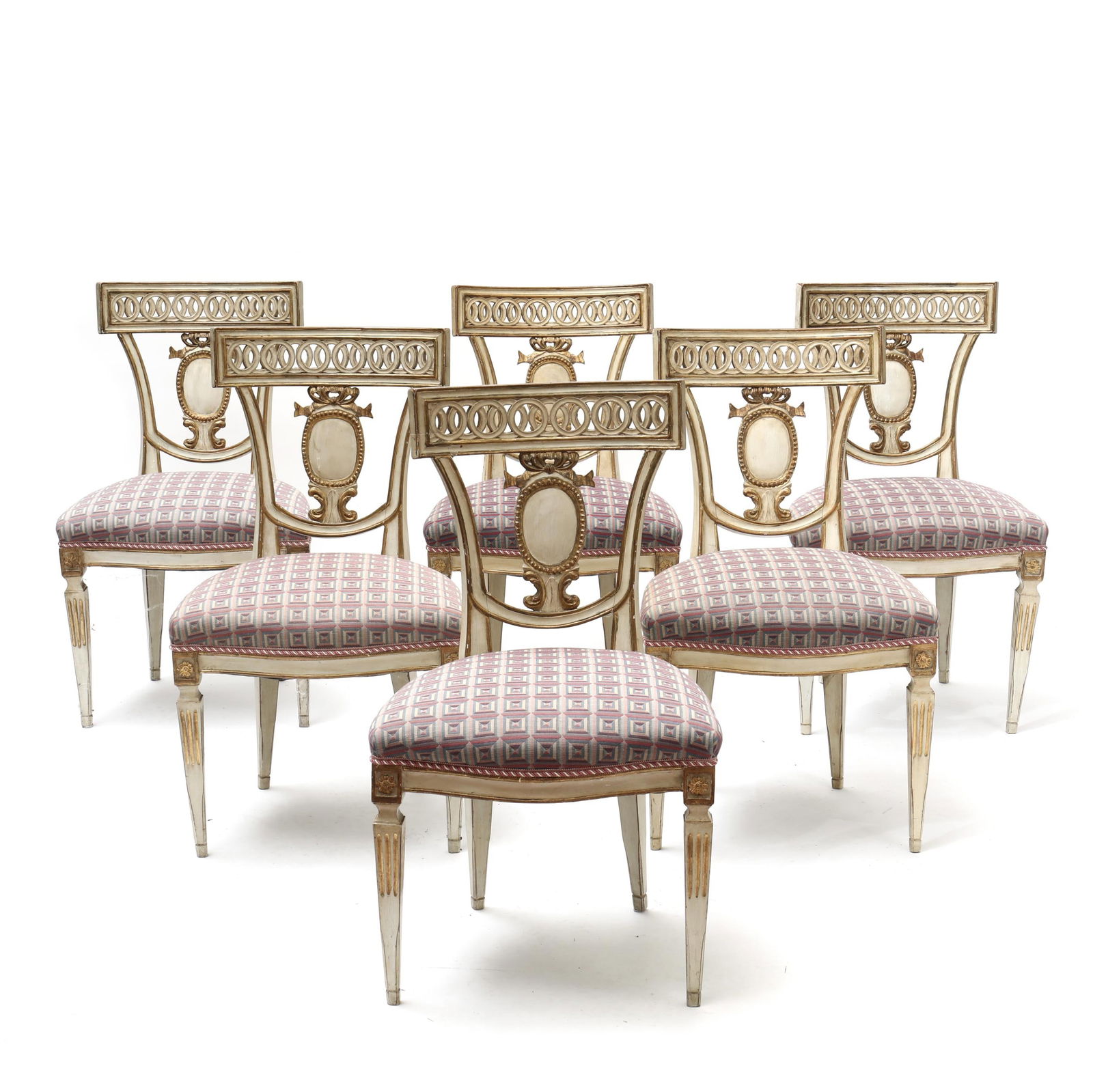 SET OF EIGHT ITALIANATE CARVED