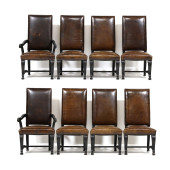 SET OF EIGHT ITALIANATE LEATHE