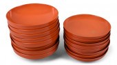 SET OF EIGHT JAPANESE RED AND