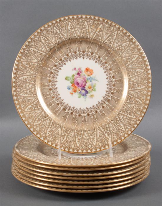 Set of eight Lenox gilt and