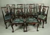 SET OF EIGHT MAHOGANY CHIPPEND