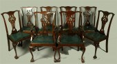 SET OF EIGHT MAHOGANY CHIPPEND