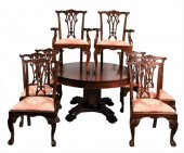 SET OF EIGHT MAHOGANY CHIPPEND