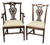 SET OF EIGHT MAHOGANY CHIPPEND