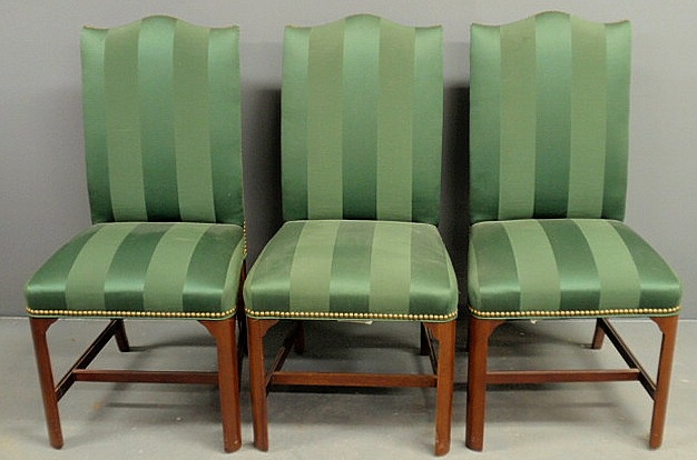 Set of eight mahogany dining chairs