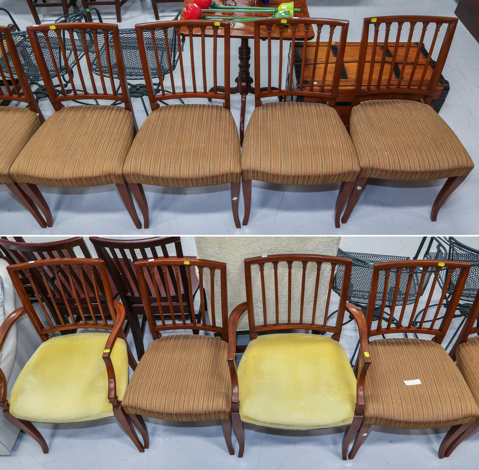 SET OF EIGHT MAHOGANY EGYPTIAN