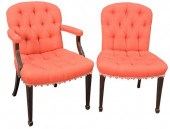 SET OF EIGHT MAHOGANY UPHOLSTE