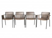 SET OF EIGHT METAL AND ROPE PA