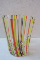 SET OF EIGHT MURANO STRIPED TU