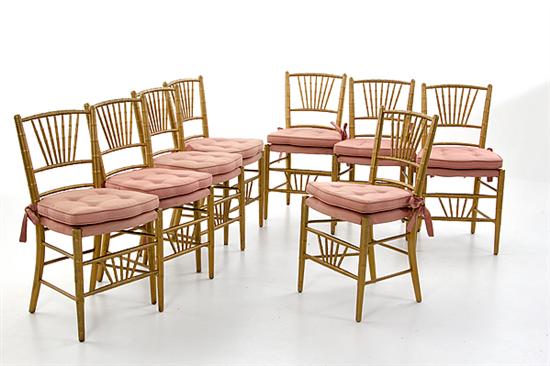 Set of eight painted Sheraton fancy