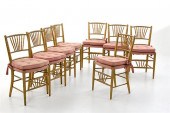 Set of eight painted Sheraton