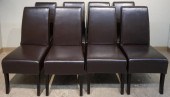 SET OF EIGHT PALECEK BROWN LEA