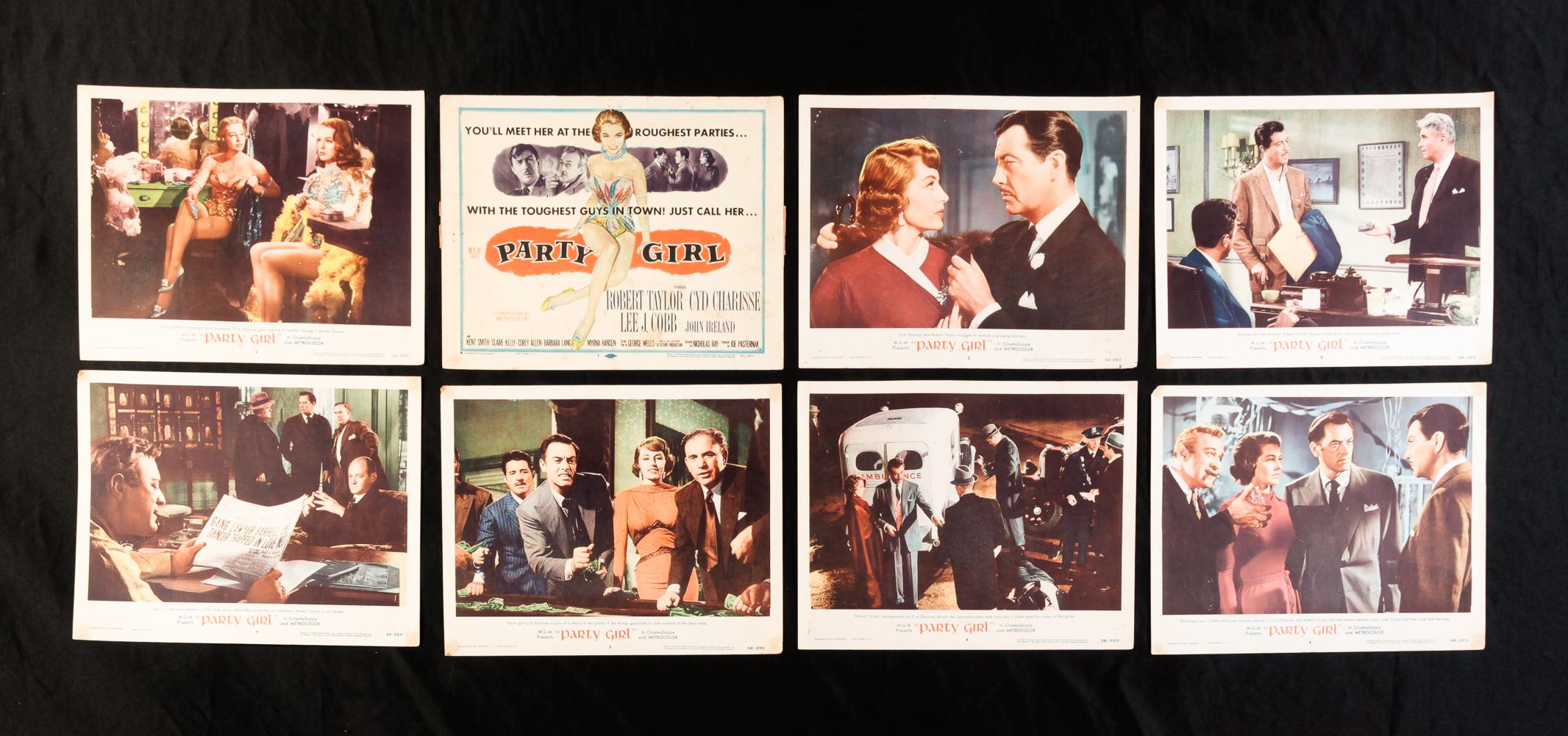 SET OF EIGHT PARTY GIRL LOBBY