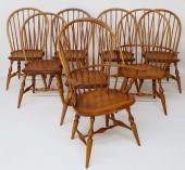 SET OF EIGHT PINE AND CHERRY B