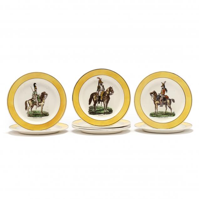 SET OF EIGHT PLATES DEPICTING