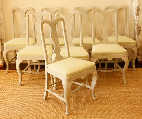 SET OF EIGHT QUEEN ANNE STYLE