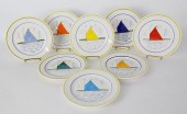 SET OF EIGHT QUIMPER LUNCHEON