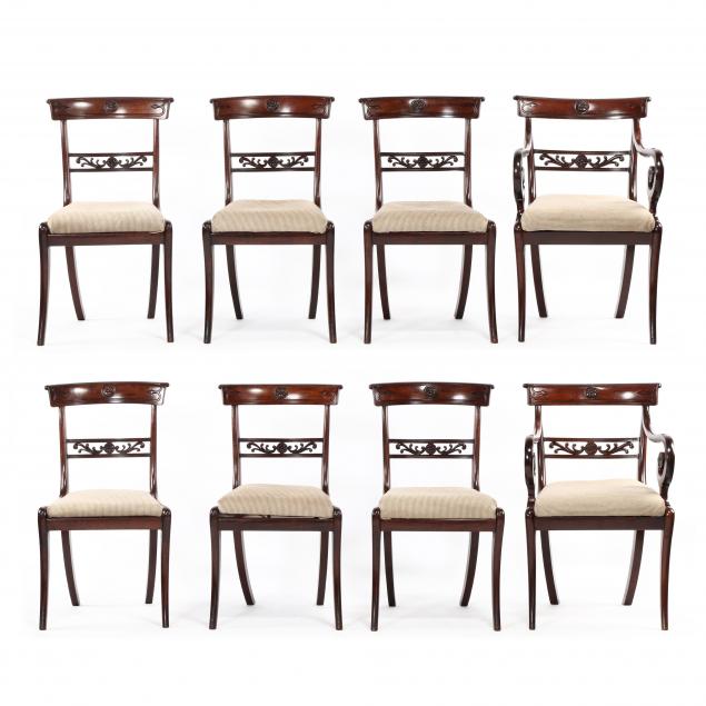 SET OF EIGHT REGENCY CARVED