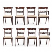 SET OF EIGHT REGENCY CARVED MA