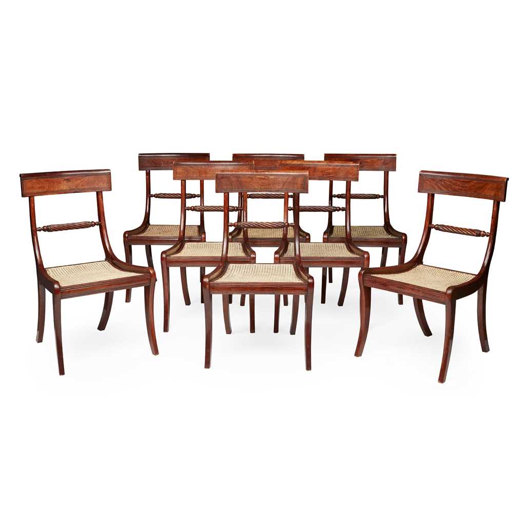 SET OF EIGHT REGENCY MAHOGANY