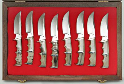 Set of eight Robert Jolly knives: