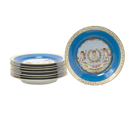 Set of Eight Sevres Gilt