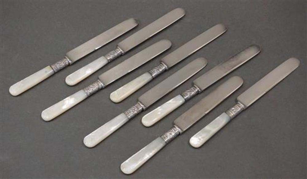 SET OF EIGHT STERLING BANDED AND