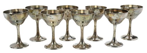 SET OF EIGHT STERLING KIRK