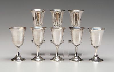 Set of eight sterling silver