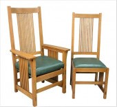 SET OF EIGHT STICKLEY MISSION