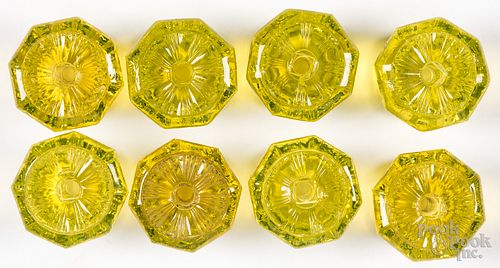 SET OF EIGHT VASELINE GLASS