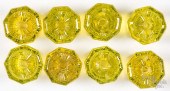SET OF EIGHT VASELINE GLASS DR