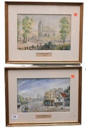 SET OF EIGHT WATERCOLOR LANDSC