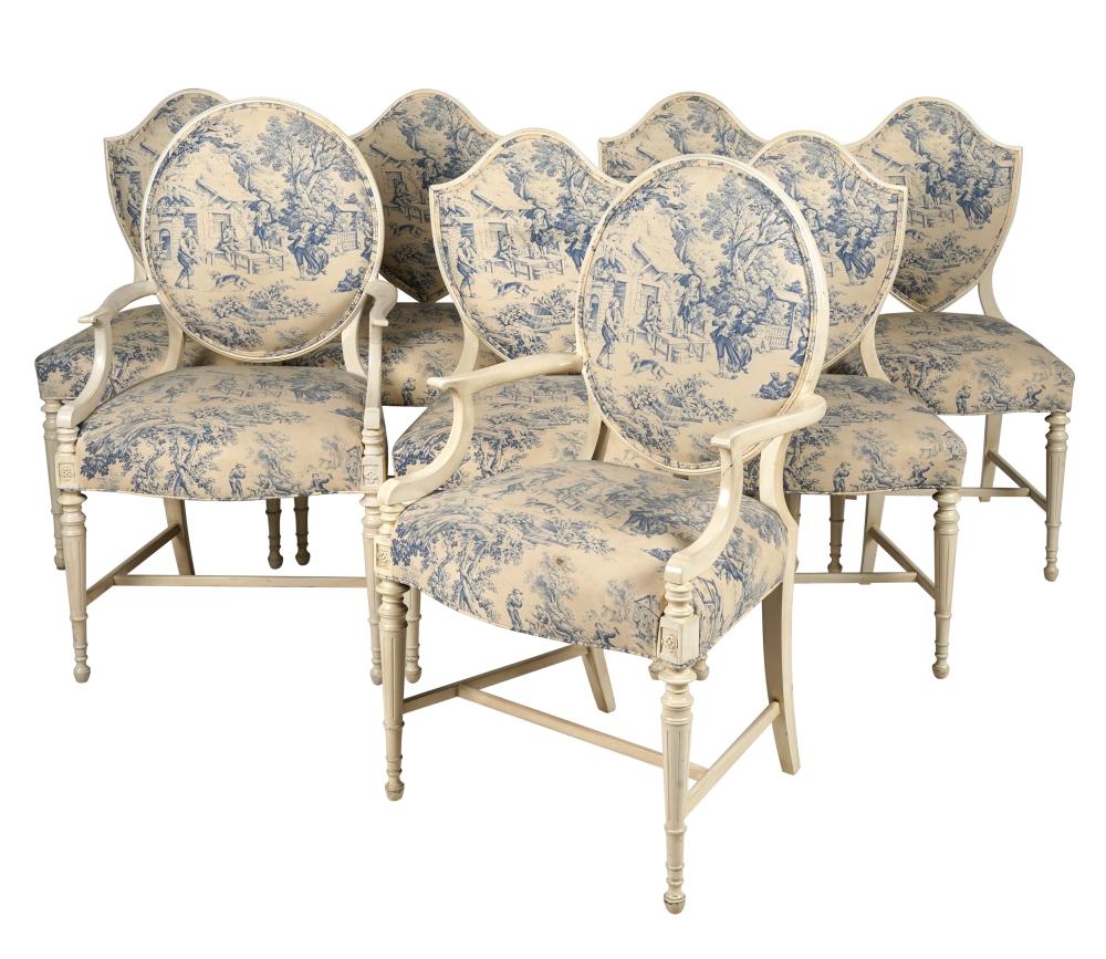 SET OF EIGHT WHITE-PAINTED DINING