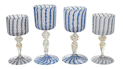 SET OF EIGHTEEN MURANO WINE