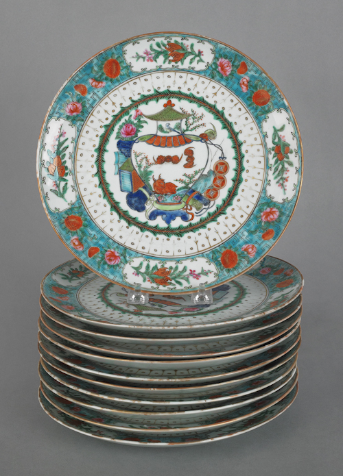Set of eleven Chinese porcelain
