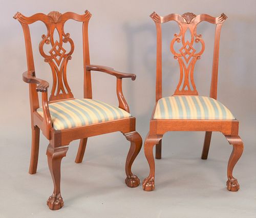 SET OF ELEVEN CUSTOM MAHOGANY